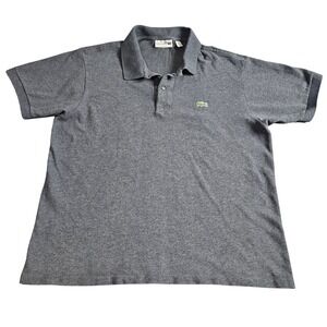 Lacoste Polo Shirt Mens XL Gray Short Sleeve Crocodile Timeless Smart Casual